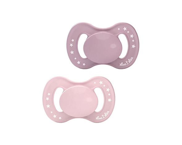 Luc et Léa Sucette Anatomique Végétale 0-6m Rose Lot de 2